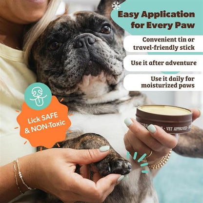 Natural Dog Company Paw Soother Balm & Wax - Dog Paw Balm & Moisturizer for Dry, Cracked Paw Pads, Helps Moisturize & Condition Winter-Worn Paws, Coconut Oil & Calendula, Daily Paw Care, 1 oz Tin