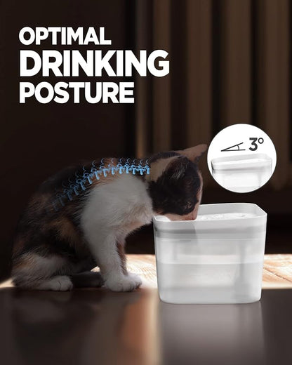 Ciays 106oz/3L Cat Water Fountain, Large Automatic Pet Fountain Dog Water Dispenser with Ultra Quiet Pump for Cats, Dogs, Multiple Pets, 3 Replacement Filters Included, White