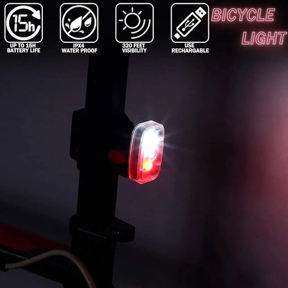 Mudder Running Lights for Runners Rechargeable LED Safety Lamps USB Rechargeable Clip on Strobe Bicycle Tail Lamps with 5 Modes Flashing Bike Lights for Night Riding Walking Hiking Pet Dog