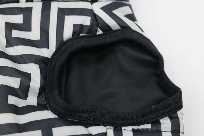Funny Dog Jacket Winter Dogs Coats Puppy Geometric Coat with D Ring, Small
