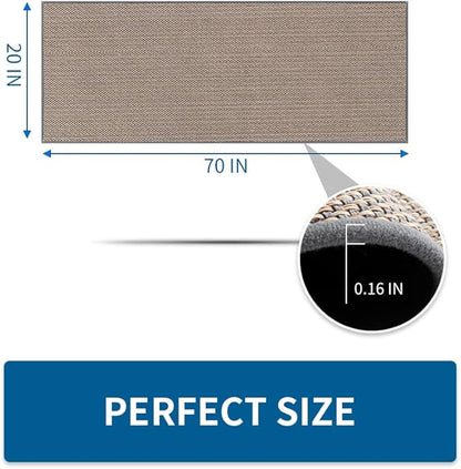 MontVoo Kitchen Rugs and Mats Non Skid Washable, Absorbent Runner Rugs for Kitchen, Front of Sink, Kitchen Mats for Floor (Grey, 20"x70")