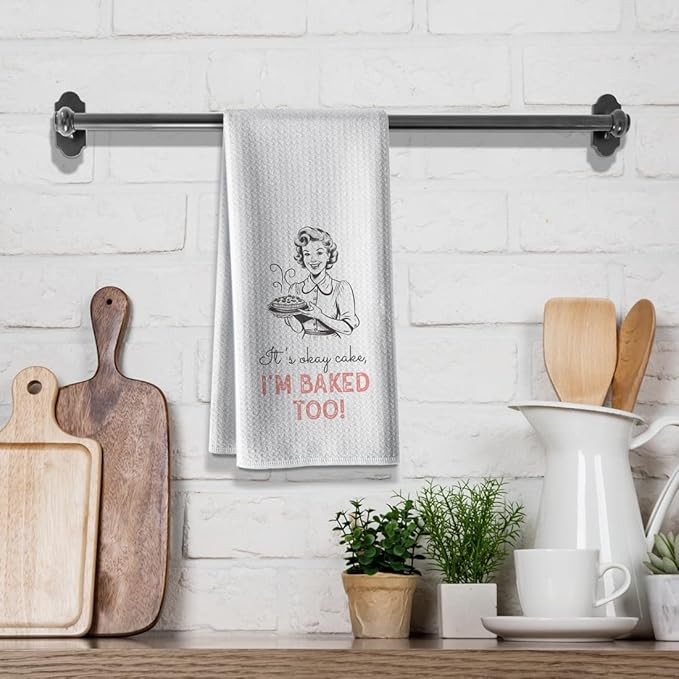 Funny Baked Kitchen Towels-Joked Hand Dish Kitchen DéCor,Absorbent Tea Towel, for Mother Hostess New Home Friend Housewarming 16" x 24"