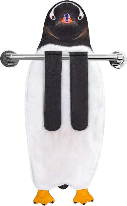 AGRIMONY Penguin Funny Hand Towels for Kitchen Bathroom - Cute Penguin Gifts for Kids Women Men Teens- Easter Valentines Mothers Fathers Housewarming Christmas Birthday Gifts for Animals Lovers