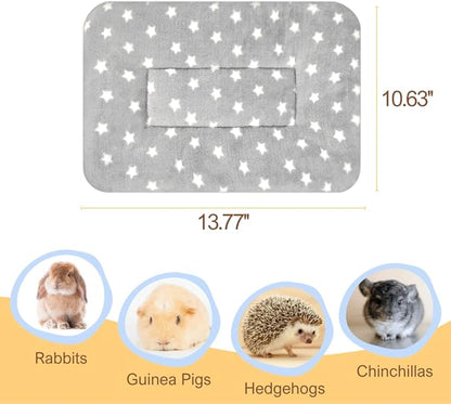 5PCS Guinea Pig Bed Soft Rabbit Bedding Cage Liner Warm Bunny Mats Pee Pads Fleece Blanket Plush Hamster Sleep Beds Ferret Squirrel Hedgehog Rat