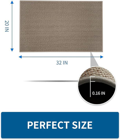 Kitchen Rugs and Mats Non Skid Washable, Absorbent Runner Rugs for Kitchen, Front of Sink, Kitchen Mats for Floor (Brown, 20"x32")