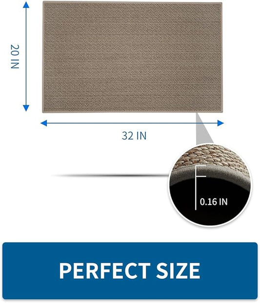 Kitchen Rugs and Mats Non Skid Washable, Absorbent Runner Rugs for Kitchen, Front of Sink, Kitchen Mats for Floor (Brown, 20"x32")