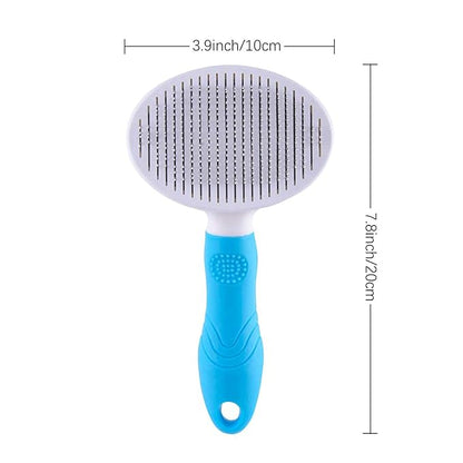 Self Cleaning Slicker Brush - Cat Brush Skin-Friendly Deshedding Grooming Massaging Tool for Long & Short Haired Pets, Cat Hair Brushes Removes Undercoat for Dogs Cats Rabbits-UPGRADED (2Pack Blue)