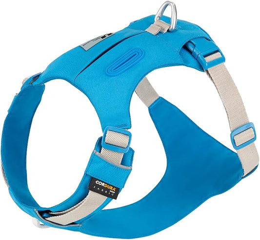 Lightweight Dog Harness, Large to Very Large Breeds, Adjustable Fit.Pet Harness with Pocket, Dog Training Harness for Outdoor Walking Running, Hiking (Blue, M)