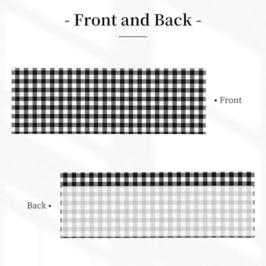 Black and White Checkerboard Curtain Valance Short Rod Pocket Window Treatment for Living Room Bedroom Kitchen Bathroom 1 Panel 54" W x 18" L