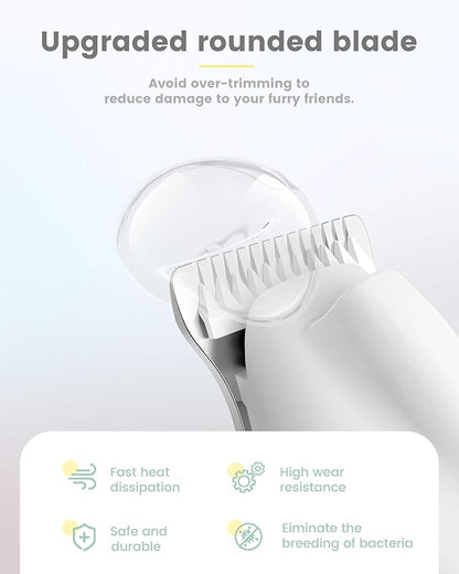 Dog Grooming Kit with LED Display, 35dB Ultra-Low Noise Dog Paw Trimmer, Cordless Hair Trimmer for Paws, Ears, Face, Rump with LED Light