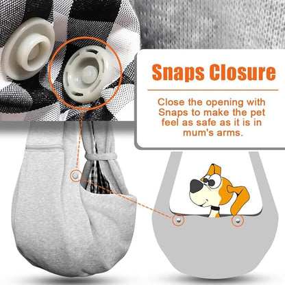 Tomkas Small Dog Sling Carrier - Zipper Pocket & Adjustable Strap - for 3-10 lbs Pets(Gray) Puppy