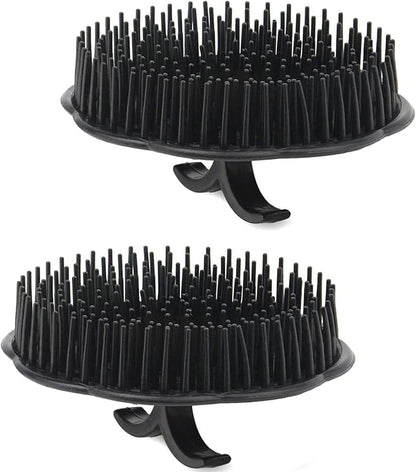 Nıva 2pcs Scalp Massager Shampoo Brush, Massage Hair Brush Floriated Shower Comb for Deep Cleaning Hair Men’s Hand Brush Growth Beard Brush Pet Grooming Brushes (Black)