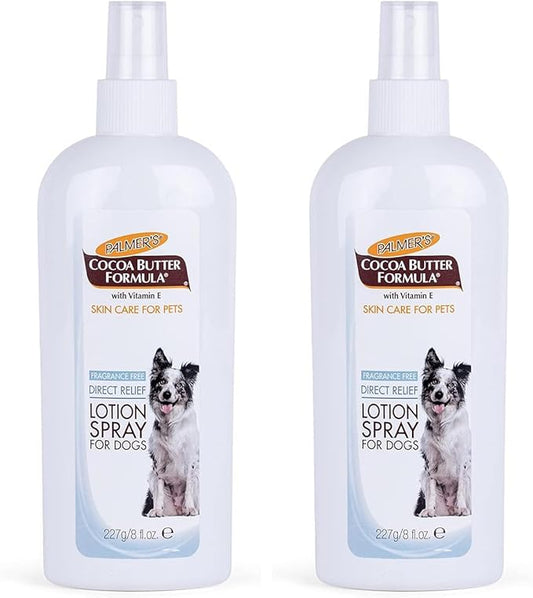Palmer’s for Pets Cocoa Butter Formula Direct Relief Spray-On Lotion for Dogs,Moisturizing Dog Skin Care Spray to Help Soothe Dry and Itchy Skin with Easy Spray Application,8 Fl Oz,(Pack of 2)