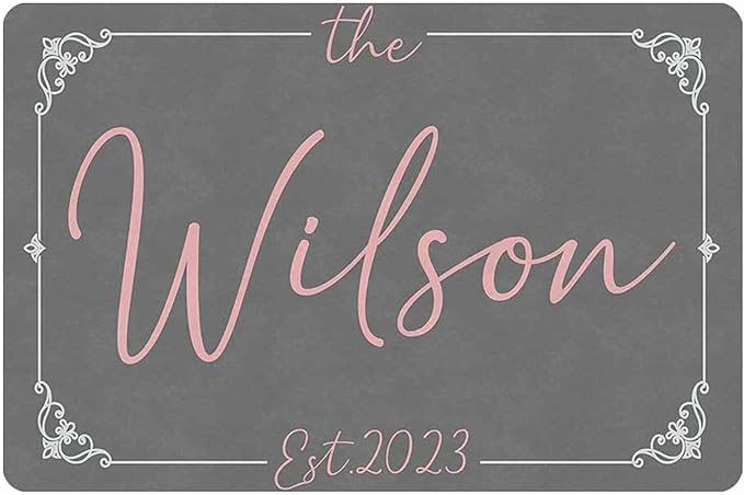 Custom Doormat with Family Name - Personalized Entryway Door Mat Front Door Mat for Outdoor Decor Entrance Mat Housewarming Gift with Anti-Slip Backing