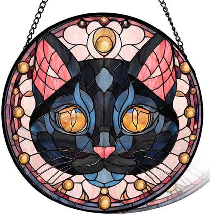 Stained Glass Window Hanging， Butterfly 9.8in Sun Catchers Indoor Window， Core Decor Inside and Outside The Cottage， Gifts for Women， Butterfly Decor， Stained Glass Art