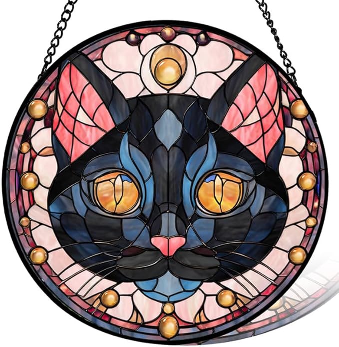 Stained Glass Window Hanging， Butterfly 7.8in Sun Catchers Indoor Window， Core Decor Inside and Outside The Cottage， Gifts for Women， Butterfly Decor， Stained Glass Art