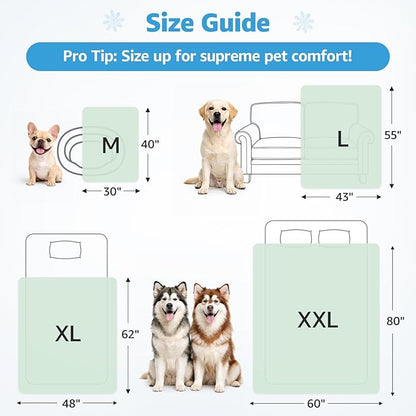 PICK FOR LIFE Cooling Blanket for Dogs, 0.4 Q-MAX Pets Cooling Comforter for Bed Cover, Summer Blanket for Large Dogs Washable, Soft Lightweight Cold Mats for Pet Hot Weather Sleeping (48"×62"/Green)