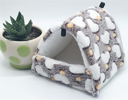 2 Pieces Small Pet Cage Hammock Guinea Pig Bed Hideout, Warm Rat Hammock Bed Bunkbed Sugar Glider Hammock Guinea Pig Cage Accessories Bedding for Squirrel Rat Hedgehog Chinchilla Nest Tent (Coffee)