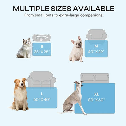 Luciphia Premium Cooling Dog Blanket Washable Q-MAX>0.5 Small Medium Large Pet Mat Puppy Cat Self-Cooling Soft Breathable Calming Throw for Sofa Crate Bed (Light Grey,60x80 inches)