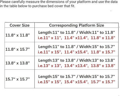 SHENGOCASE Cat Tree Tower Accessories Replacement Parts Top Cushion Bed Cover for Cat Perch with Elastic Band (13.8" x 13.8", Grey)