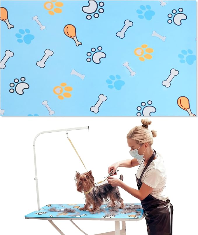 Dog Grooming Table Mat Pad Non-Slip - 23.62 x 15.75 Inch, Pet Grooming Table Mat for Grooming Dogs at Home, Pet Salon Bath Mat for Pets Grooming Table, Fit for Dog & Cat Enthusiasts