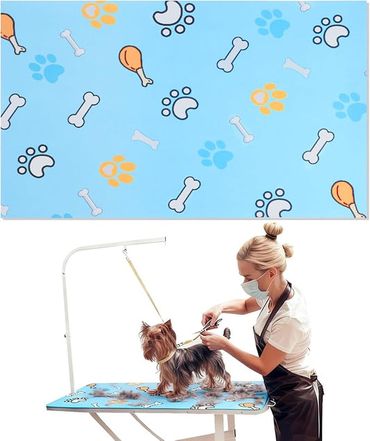 Dog Grooming Table Mat Pad Non-Slip - 23.62 x 15.75 Inch, Pet Grooming Table Mat for Grooming Dogs at Home, Pet Salon Bath Mat for Pets Grooming Table, Fit for Dog & Cat Enthusiasts