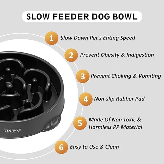 4 Cups Slow Feeder Dog Bowls Large Breed, Anti-Choking Pet Supplies, Maze Dog Food Bowl, Puzzle Feeder That Slow Down Eating