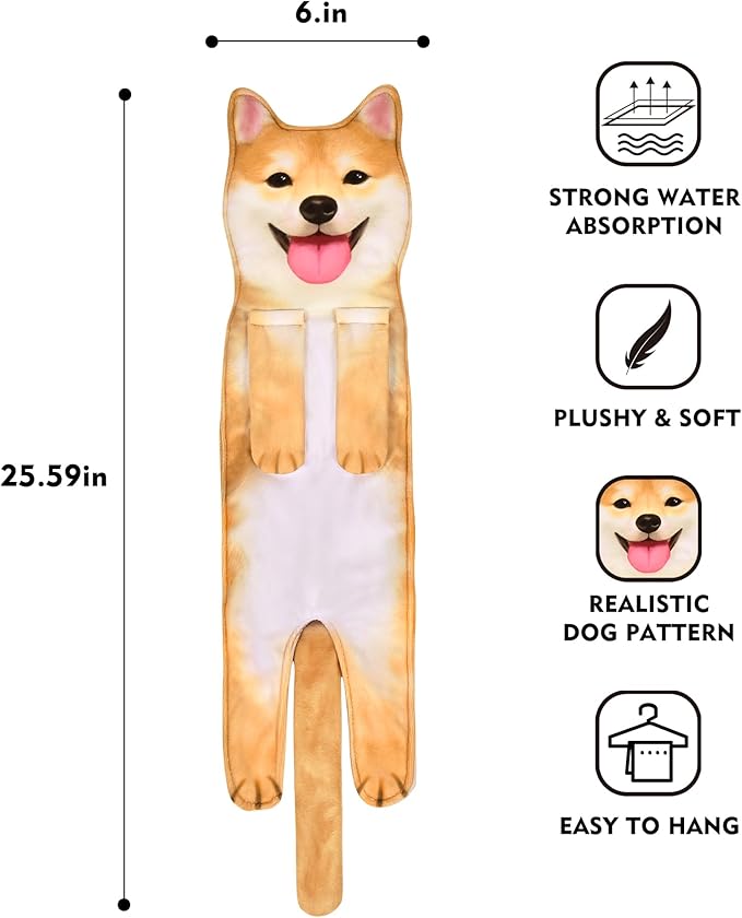 AGRIMONY Funny Shiba Inu Dog Hand Towels for Kitchen Bathroom - Dog Mom Dad Gifts for Women Men Teens Kids-Easter Mothers Fathers Days Valentines Housewarming Birthday Gifts for Animal Lovers