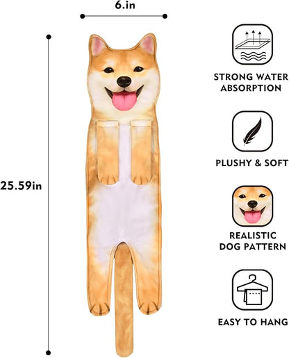 AGRIMONY Funny Shiba Inu Dog Hand Towels for Kitchen Bathroom - Dog Mom Dad Gifts for Women Men Teens Kids-Easter Mothers Fathers Days Valentines Housewarming Birthday Gifts for Animal Lovers