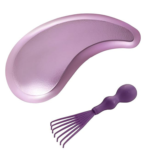 Gentle Grooming Puppy Brush with Gift Box ， Fit for Small Dog ， Yorkie, Shih Tzu, Maltipoo, Maltese and Pomeranian ，Toy Poodle Accessories, Soft Bristle (Electroplating Purple)