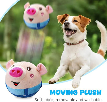 Interactive Dog Toys, 2026 New Active Moving Pet Plush Toy, Rechargeable Squeaky Dog Ball Toy with Talking Sound, Washable Cartoon Pig Plush Toy (#12)