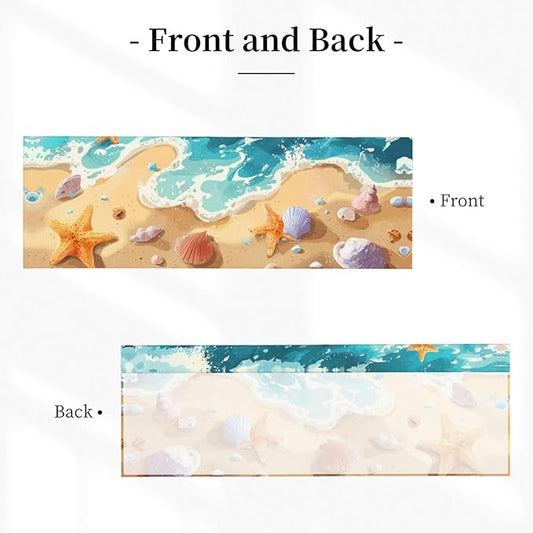 Beach Starfish Curtain Valance Short Rod Pocket Window Treatment for Living Room Bedroom Kitchen Bathroom 1 Panel 54" W x 18" L