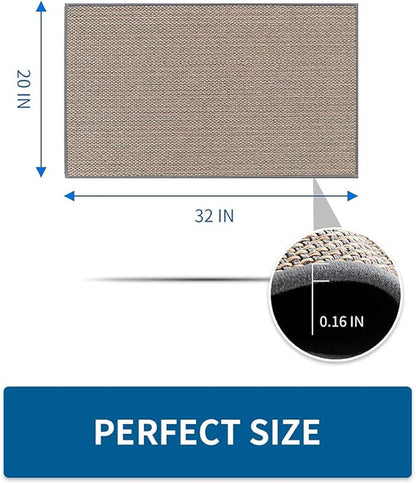 MontVoo Kitchen Rugs and Mats Non Skid Washable, Absorbent Runner Rugs for Kitchen, Front of Sink, Kitchen Mats for Floor (Grey, 20"x32")