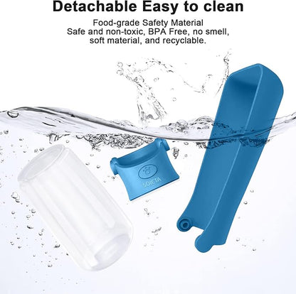 Portable Dog Small Animals Water Bottle for Walking 19 OZ or 12 OZ Pet Water Bottles for Puppy Medium Large Dogs Little Animals Water Dispenser Dog Small Animals Water Bowl (19OZ Dark Blue)
