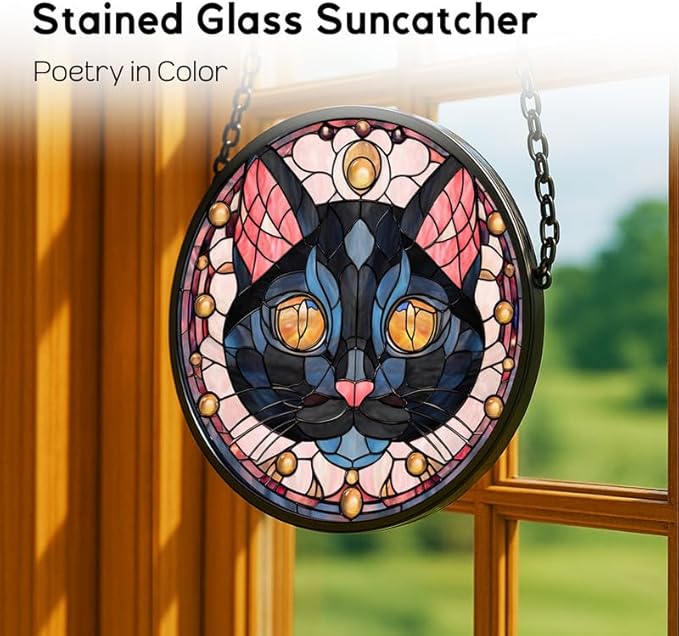 Stained Glass Window Hanging， Butterfly 11.8in Sun Catchers Indoor Window， Core Decor Inside and Outside The Cottage， Gifts for Women， Butterfly Decor， Stained Glass Art