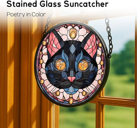 Stained Glass Window Hanging， Butterfly 7.8in Sun Catchers Indoor Window， Core Decor Inside and Outside The Cottage， Gifts for Women， Butterfly Decor， Stained Glass Art