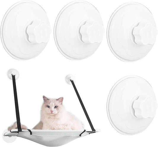AccEncyc Thick Suction Cup Cat Perches 4Pcs Cat Hammock Replacement Screw Suction Cups for Window Seat