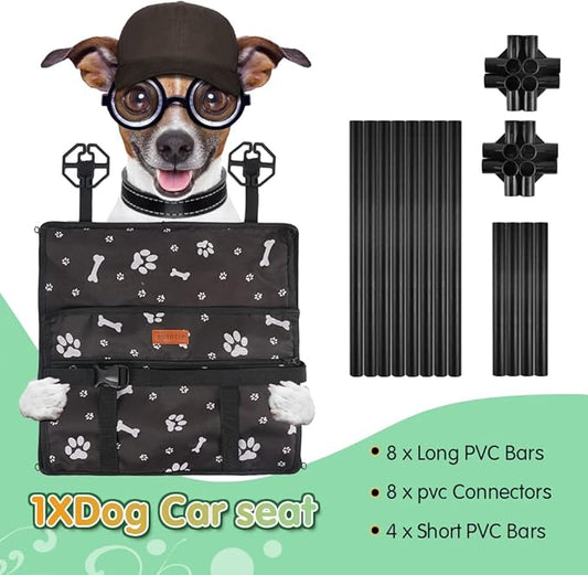 SWIHELP Dog Car Seat Puppy Portable Pet Booster Car Seat with Clip-On Safety Leash and Stable Fram, Anti-Collapse,Perfect for Small Pets