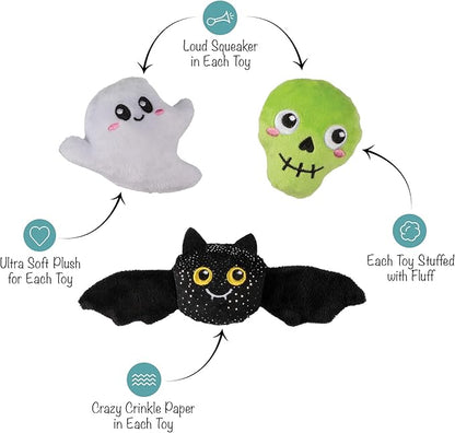 Fringe Studio Pet Toy, Boo YAH! Plush Dog Toy 3 PCS Set, PetShop Collection (662191)