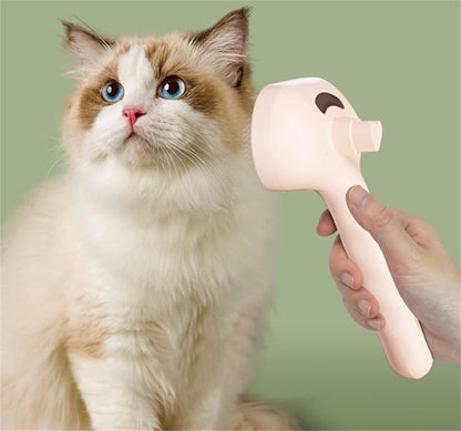 Shower Brush for Dogs, 3-in-1 Pet Grooming Brushes with Steam & Self-Cleaning Silicone Bristles
