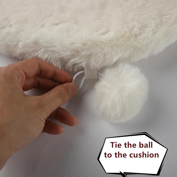 SHENGOCASE 10.6" x 17.5" Faux Rabbit Fur Cat Dog Bed Cushion Pad Mat for Cat Wall Box Furniture, Wall Bed Perch