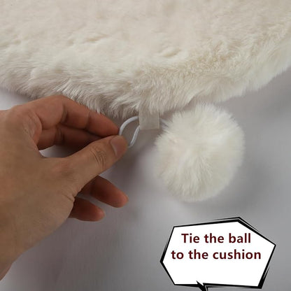 SHENGOCASE Pet Bed Cushion Pad, 12 x 12 inches, Square Faux Rabbit Fur, 2-Pack, Cat Tree Tower Replacement Mat