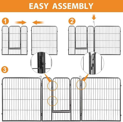 ZENY Dog Playpen Outdoor, Indoor Pet Pen, 16 Panels Dog Fence for Small/Medium Dogs, 32 Inch Heavy Duty Pet Exercise Pen for Rabbit/Puppy/Small Animals Portable Playpen for Yard, RV, Camping