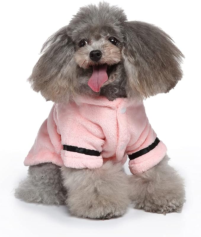 Dog Drying Robe Coat Super Absorbent Soft, Fast Drying Pet Dog Bathrobe Towel with Adjustable Waistbelt
