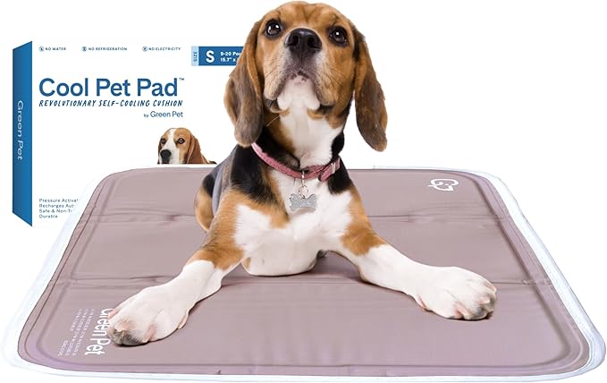 The Green Pet Shop Cool Pet Pad - Small, Latte- Self-Cooling, Pressure Activated Mat for Dogs & Cats from 9-20 lbs - Non-Toxic Gel, No Water Needed