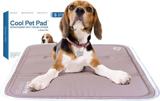 The Green Pet Shop Cool Pet Pad - Small, Latte- Self-Cooling, Pressure Activated Mat for Dogs & Cats from 9-20 lbs - Non-Toxic Gel, No Water Needed