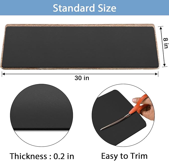Stair Runners for Wooden Steps Non Slip, Absorbing Black Stair Treads Stair Rugs for Pet, Kids and Elderly, Reusable Carpet Step Pads Stair Mats Set of 15