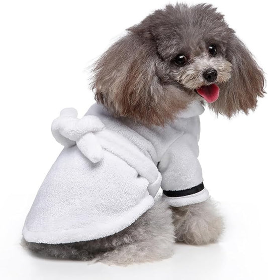 Luxury Soft Flannel Pajamas Puppy Quick Drying Bath Robe Super Absorbent Towel for Small Dogs & Cats