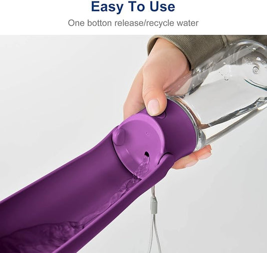 WePet Foldable Portable Dog Water Bottle Puppy Water Dispenser with Drinking Feeder, 12 OZ, High-Temperature Resistant Leak Proof for Pets Outdoor Walking, Hiking, Travel, Food Grade Plastic BPA Free