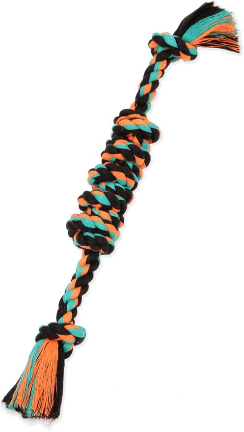Mammoth Pet Products Flossy Chews Color Monkey Fist Bar, Small, 15-Inch - Colors Vary, MultiColored (20094F)
